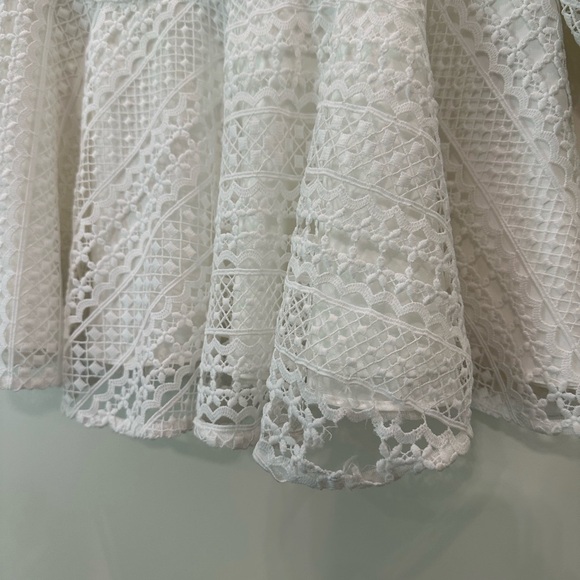 ML Monique Lhuillier Fluted Macramé Lace Mini Dress NWT Size 0 Bridal - Picture 6 of 9